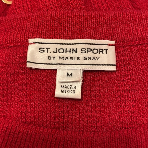 ST. JOHN SPORT by MARIE GRAY Bateau‎ Neck Boxy Sweater in Red - Picture 9 of 12